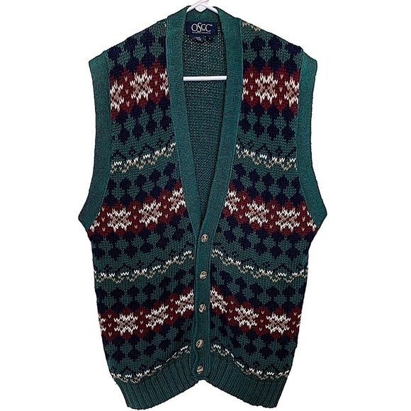 Vintage Jackets & Blazers - OLD School Clothing Co. Knitted Sweater Vest Size Large